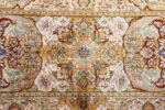 fine silk and gold thread vintage tabriz persian rug 51056 flower Nazmiyal