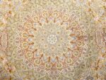 fine silk and gold thread vintage tabriz persian rug 51056 medallion Nazmiyal