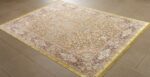 fine silk and gold thread vintage tabriz persian rug 51056 side Nazmiyal