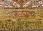 fine silk and gold thread vintage tabriz persian rug 51056 signature Nazmiyal