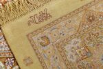fine silk and gold thread vintage tabriz persian rug 51056 weave Nazmiyal