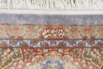 fine silk vintage qum persian rug 51052 signature Namziyal