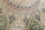 fine square gonbad design vintage silk tabriz persian rug 51050 around Nazmiyal