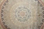 fine square gonbad design vintage silk tabriz persian rug 51050 center Nazmiyal