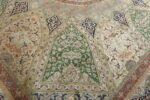 fine square gonbad design vintage silk tabriz persian rug 51050 slimi Nazmiyal