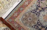 fine square gonbad design vintage silk tabriz persian rug 51050 weave Nazmiyal