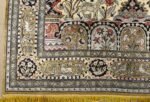 fine tree of life design vintage silk souf qum persian rug 51048 corner Nazmiyal