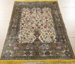 fine tree of life design vintage silk souf qum persian rug 51048 full Nazmiyal