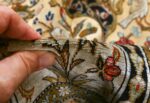 fine tree of life design vintage silk souf qum persian rug 51048 pile Nazmiyal