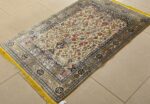 fine tree of life design vintage silk souf qum persian rug 51048 side Nazmiyal