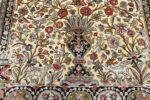 fine tree of life design vintage silk souf qum persian rug 51048 vase Nazmiyal