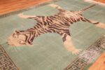 shabby chic tiger design antique indian rug 49219 side Nazmiyal
