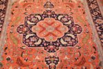vintage silk heriz persian rug 49248 medallion Nazmiyal