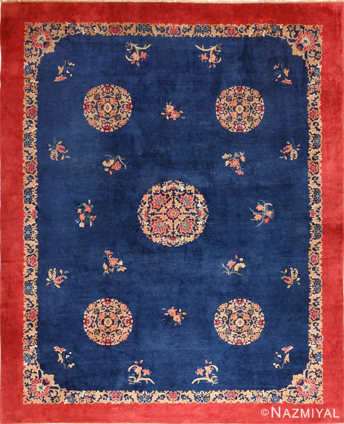 antique blue chinese rug 49243 Nazmiyal