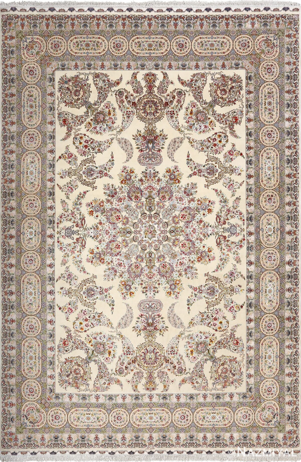 fine gharebaghi design vintage tabriz persian rug 51049 Nazmiyal
