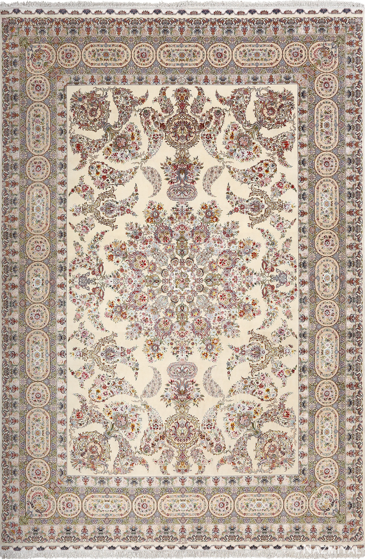 fine gharebaghi design vintage tabriz persian rug 51049 Nazmiyal