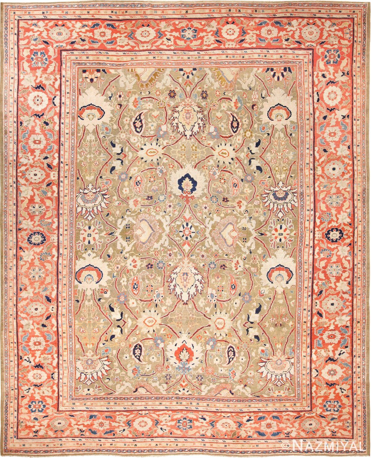 large antique zigler sultanabad persian rug 49002 Nazmiyal