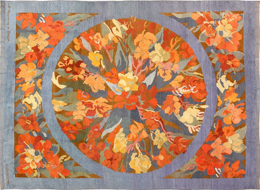 Alexandra Loew Interiors Vintage French Art Deco Rug Frederic Marius De Buzon by Nazmiyal Antique Rugs