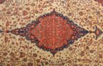 antique ivory background sarouk farhan persian rug 51094 medallion Nazmiyal