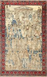 antique pictorial kerman persian rug 51099 Nazmiyal
