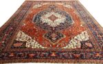 antique red background sarouk farahan persian rug 51095 full Nazmiyal