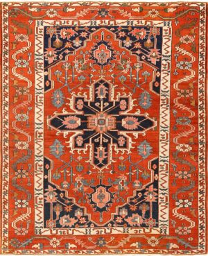 antique serapi persian rug 49273 Nazmiyal