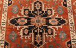 antique serapi persian rug 49273 medallion Nazmiyal