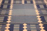 blue vintage swedish scandinavian kilim rug 49263 field Nazmiyal