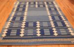 blue vintage swedish scandinavian kilim rug 49263 full Nazmiyal