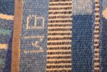 blue vintage swedish scandinavian kilim rug 49263 weave Nazmiyal