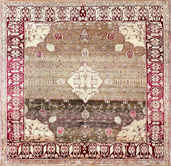 Rare Antique Silk Indian Agra Rug, Nazmiyal Rare Antique Silk Indian Agra Rug, Nazmiyal