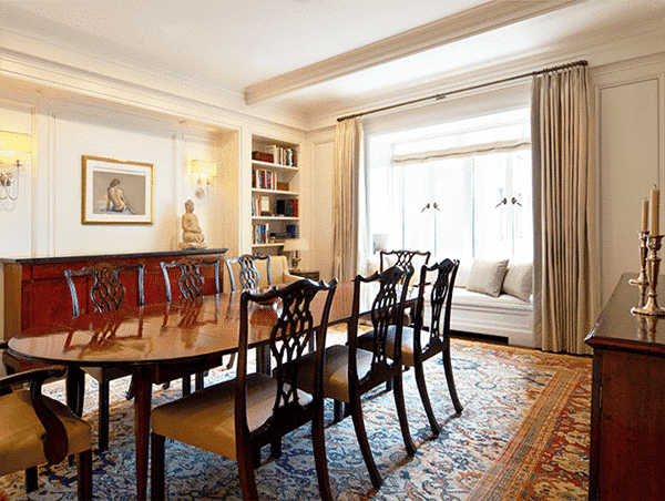 Antique rug in a dining room, Interior Designer Spotlight, Heather Moore, Nazmiyal Antique Rug in a dining room, Interior Designer Spotlight, Heather Moore, Nazmiyal