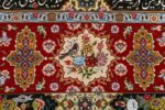 fine animal motif vintage tabriz persian rug 51073 roses Nazmiyal