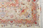 fine ivory background vintage tabriz persian rug 51072 corner Nazmiyal