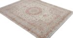 fine ivory background vintage tabriz persian rug 51072 side Nazmiyal