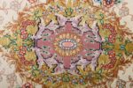 fine ivory vintage tabriz persian rug 51110 center Nazmiyal