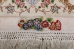fine ivory vintage tabriz persian rug 51110 fringes Nazmiyal