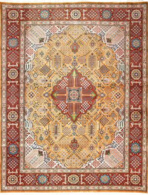by Nazmiyal Antique RugsFine Gold Color Kork Wool Vintage Persian Tabriz Rug #51069