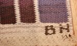 geometric vintage scandinavian swedish kilim by marta maas 49268 initials Nazmiyal
