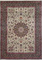 green background vintage tabriz persian rug 51109 Nazmiyal