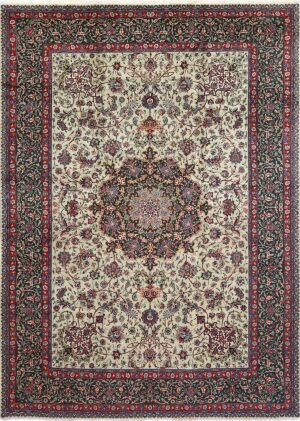 green background vintage tabriz persian rug 51109 Nazmiyal