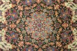 green background vintage tabriz persian rug 51109 medallion Nazmiyal