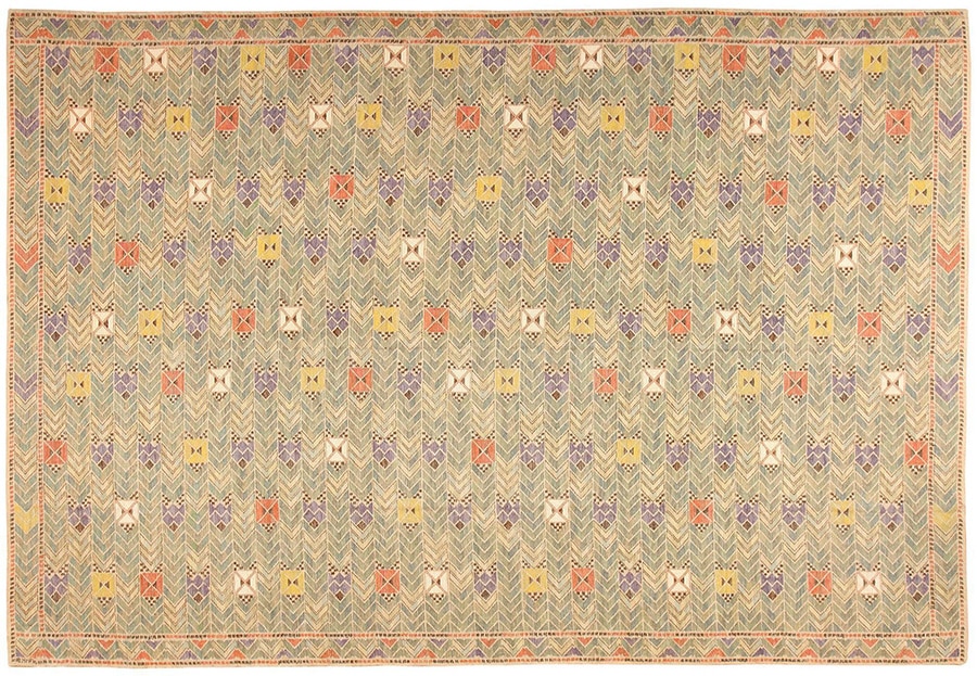 Interior Designer Heather Moore Large Swedish Marta Maas Kilim Rug by Nazmiyal Antique Rugs