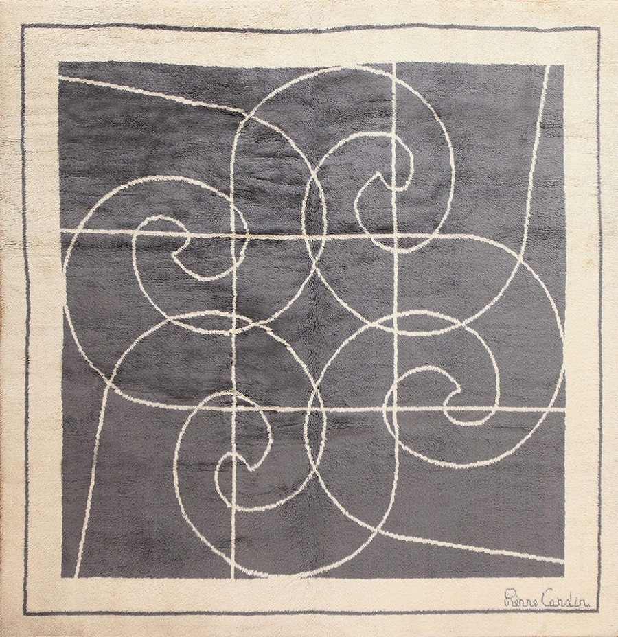Lee Ledbetter Interiors Square Size Vintage Mid Century Pierre Cardin Rug by Nazmiyal Antique Rugs