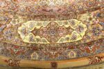oval silk and gold threading vintage souf tabriz persian rug 51086 border Nazmiyal