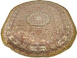 oval silk and gold threading vintage souf tabriz persian rug 51086 full Nazmiyal