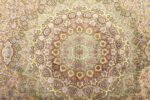 oval silk and gold threading vintage souf tabriz persian rug 51086 medallion Nazmiyal