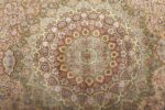 oval silk and gold threading vintage souf tabriz persian rug 51086 middle Nazmiyal