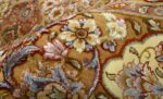 oval silk and gold threading vintage souf tabriz persian rug 51086 pile Nazmiyal
