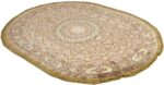 oval silk and gold threading vintage souf tabriz persian rug 51086 side Nazmiyal